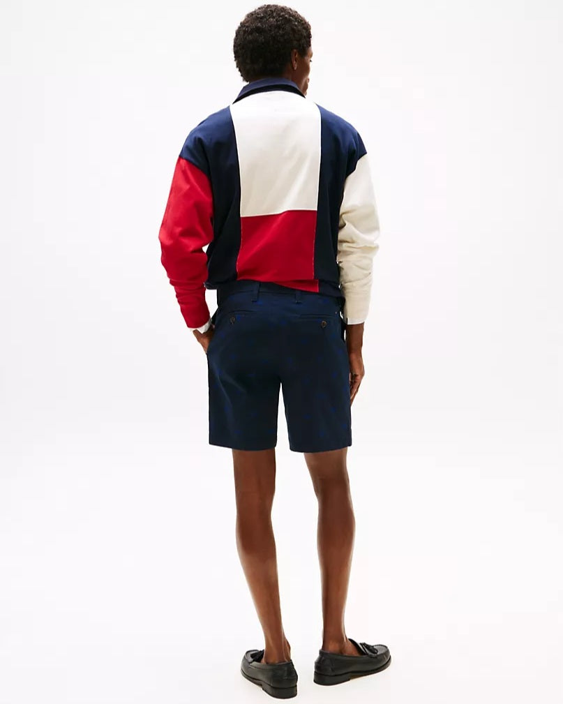Tommy Hilfiger Navy Allover Flag Chinos Short