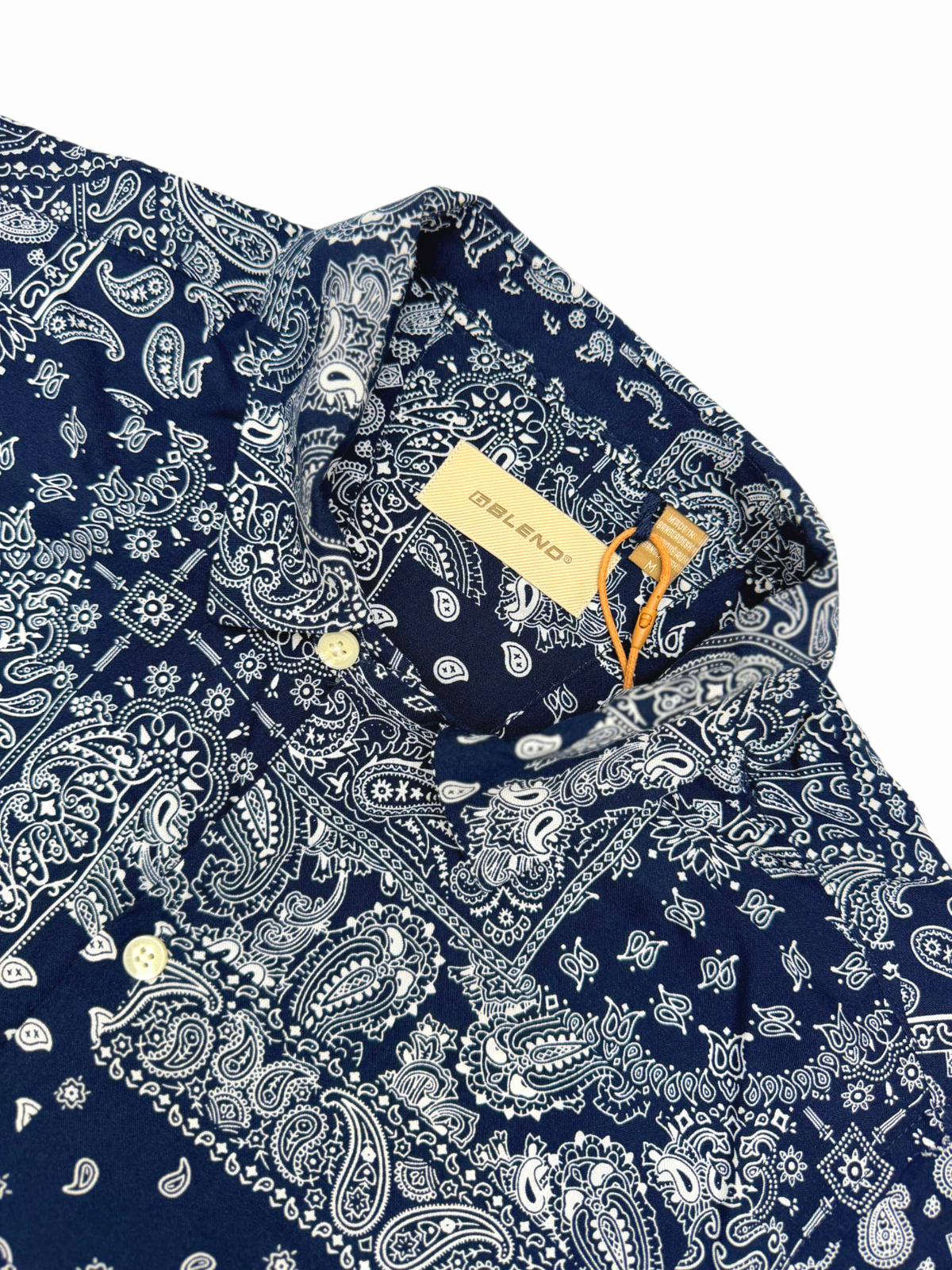 Blend Regular Fit Bandana Print Shirt in Navy