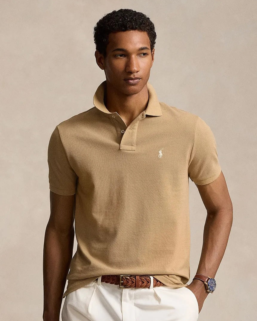 Polo Ralph Lauren Beige Mesh Polo Shirt