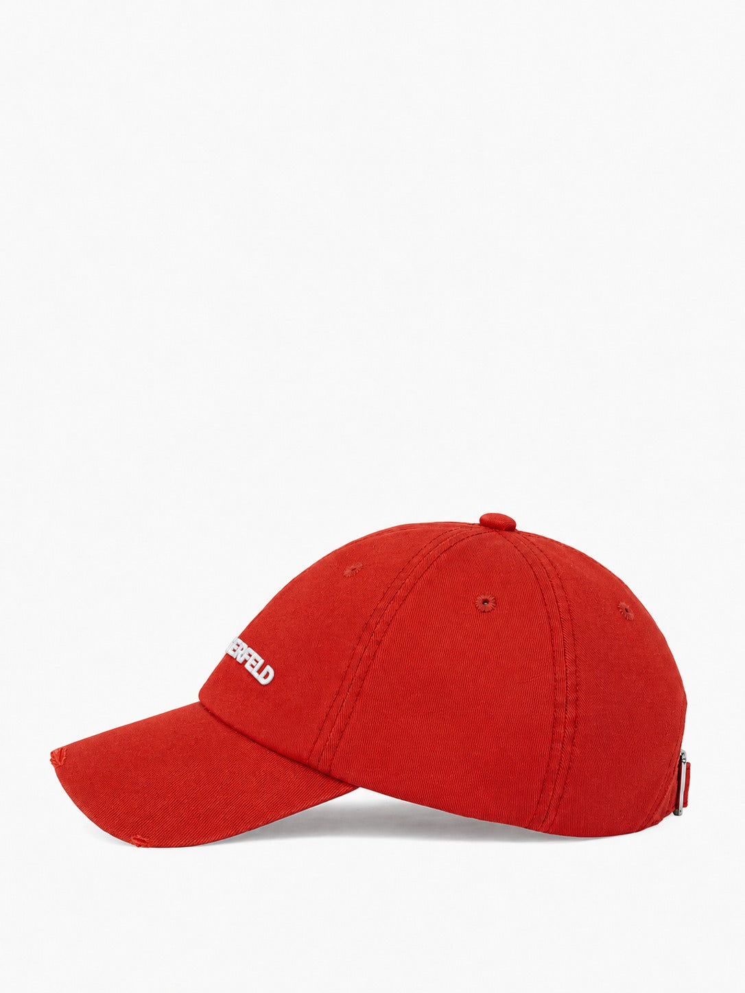 Karl Lagerfeld Distressed Cap in Red