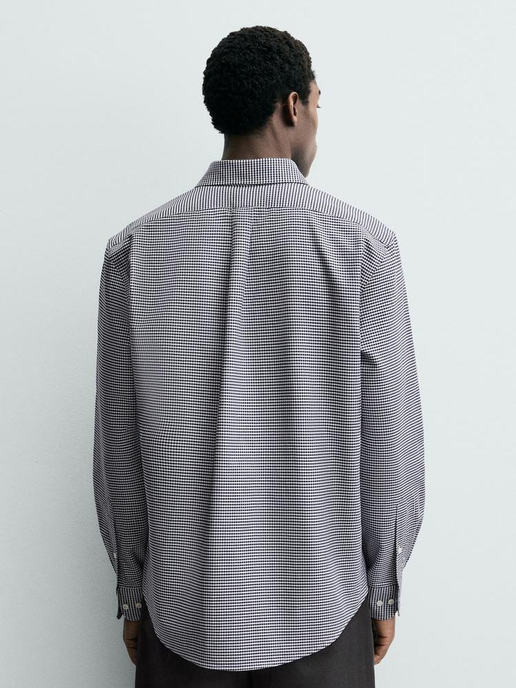 Zara Regular Fit Cotton Checks Shirt