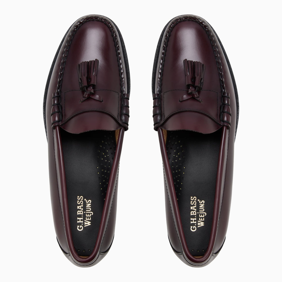 G.H.BASS Lennox Tassel Weejuns Leather Loafers in Wine