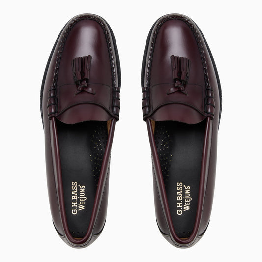 G.H.BASS Lennox Tassel Weejuns Leather Loafers in Wine