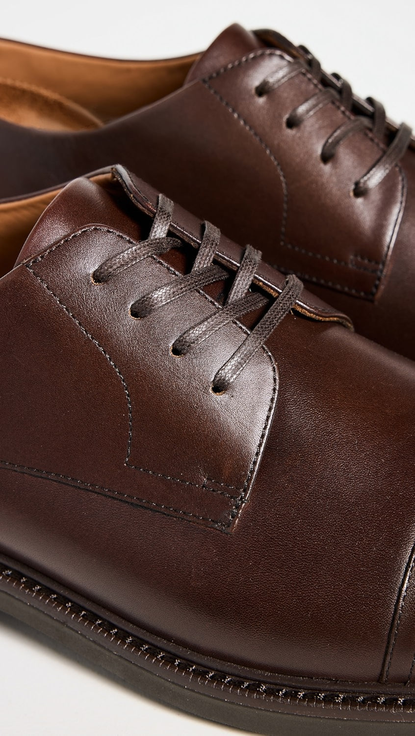 Polo Ralph Lauren Brown Asher Captoe Leather Loafer In Brown