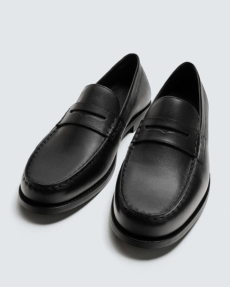 Zara Black Penny Loafers