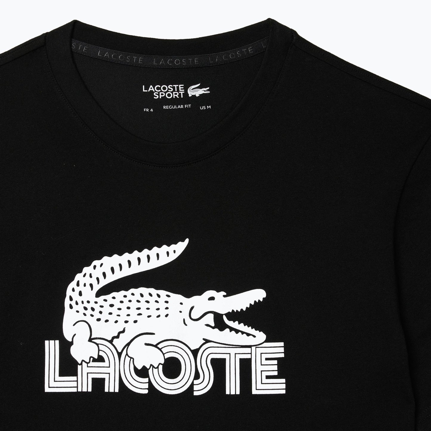 Lacoste Regular Fit Ultra Dry Logo Sport T-Shirt In Black