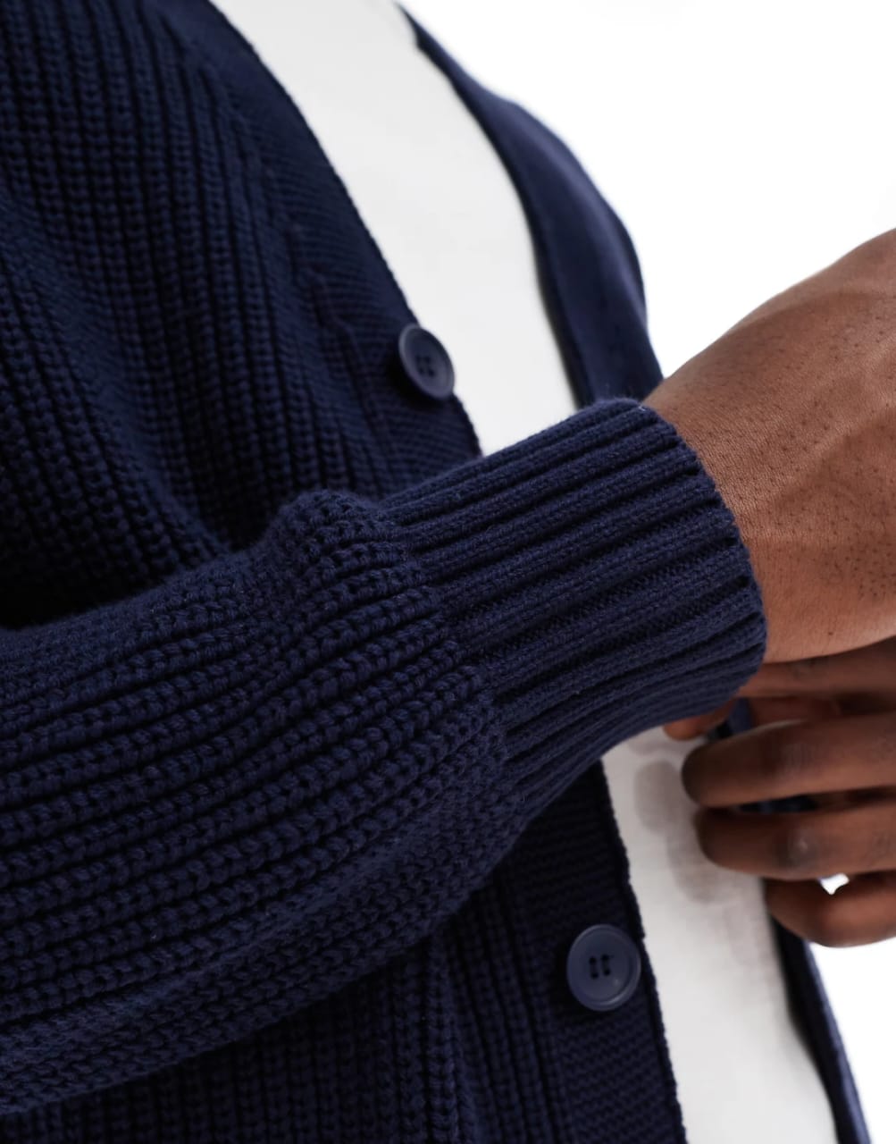 New Look Navy Ribbed Cardigan