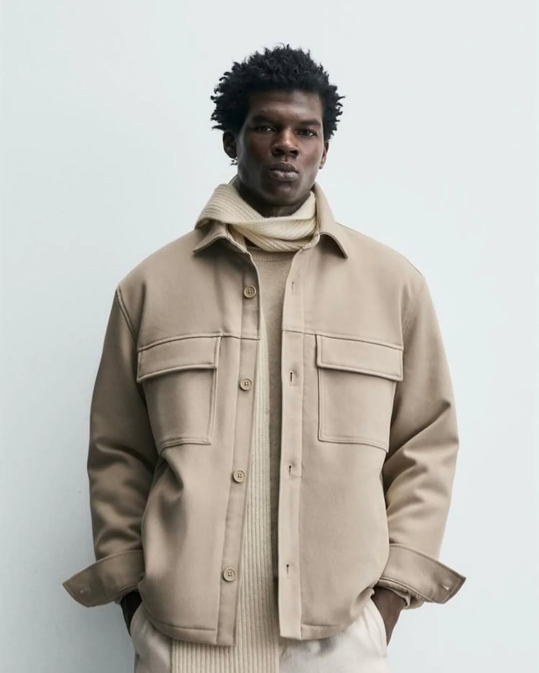 Regular fit collared overshirt Coat & jackets