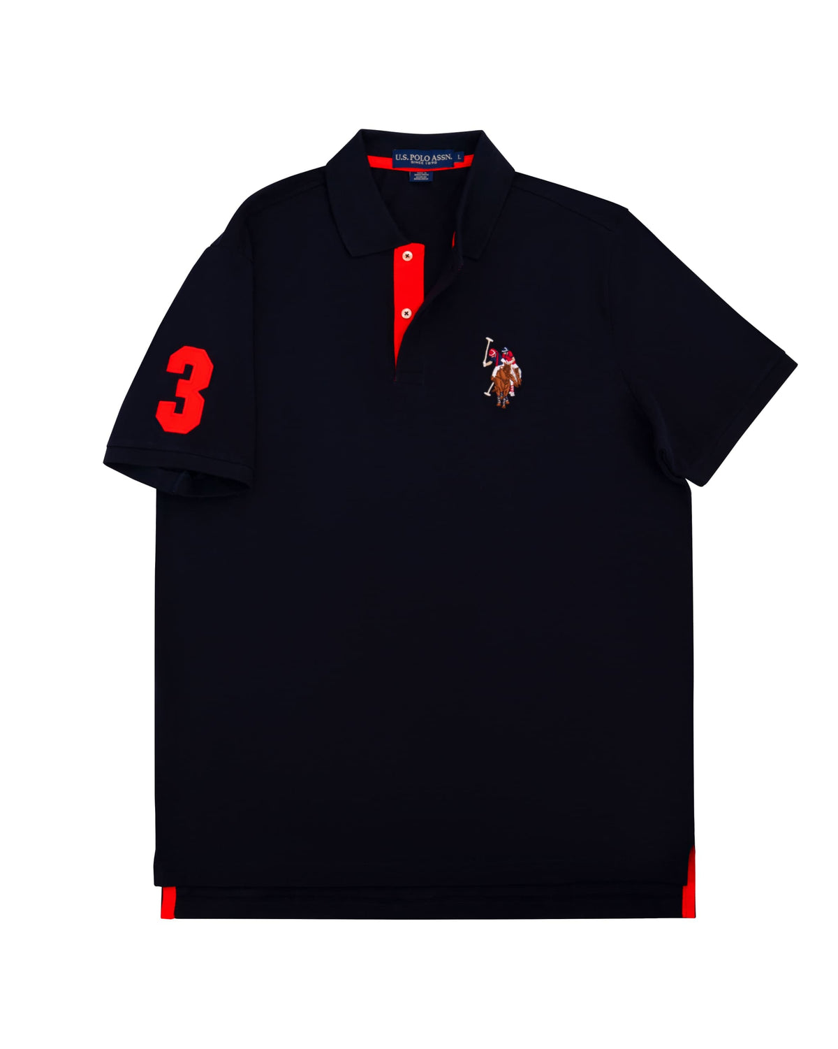 Regular Fit Pique Polo Shirt in Black