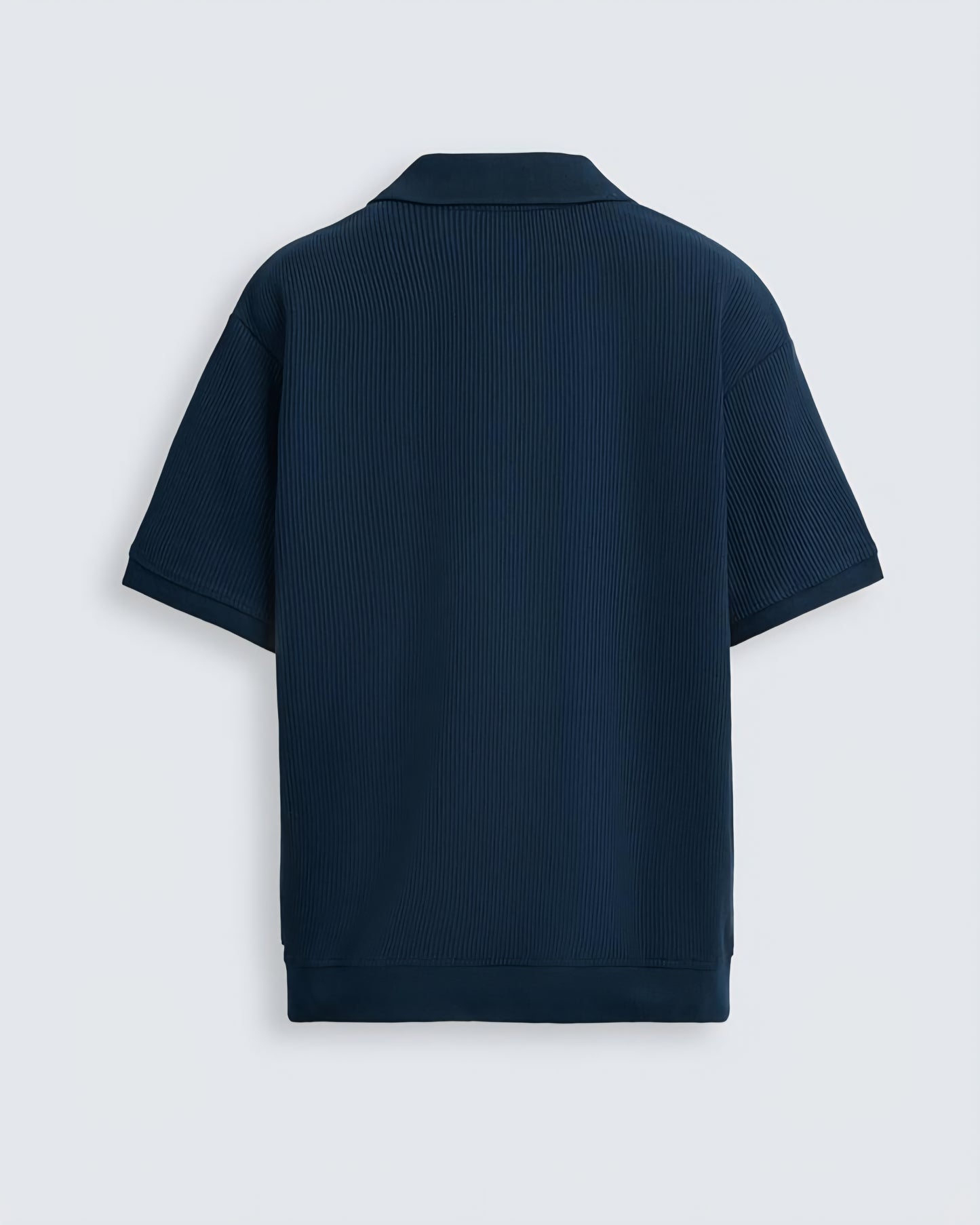 Zara Navy Textured Polo Shirt