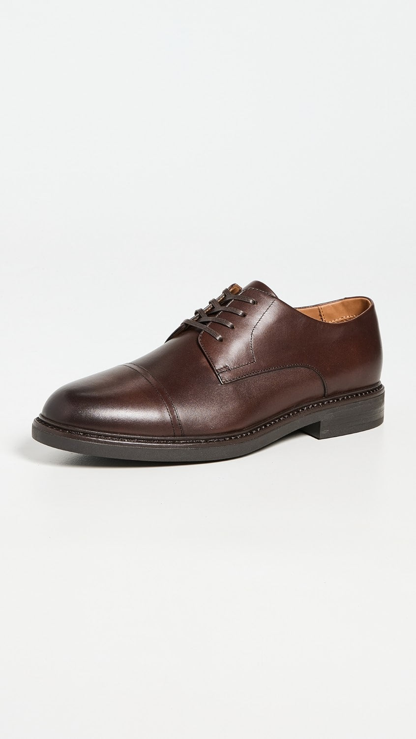 Polo Ralph Lauren Brown Asher Captoe Leather Loafer In Brown