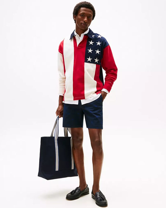 Tommy Hilfiger Navy Allover Flag Chinos Short
