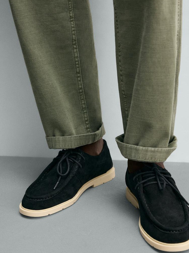 Zara Leather Casual Shoes in Black