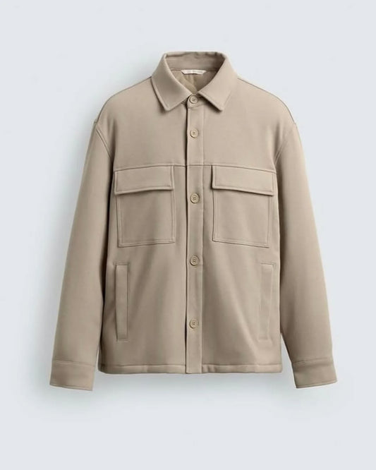 Regular fit collared overshirt jacket