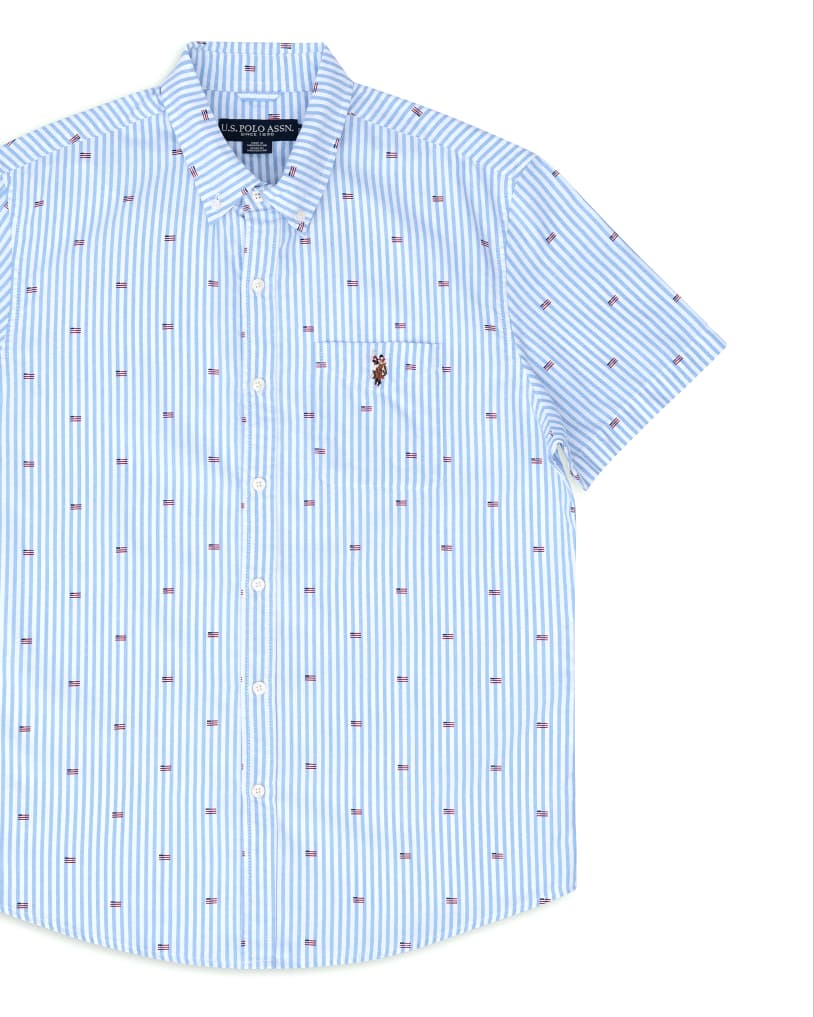Us Polo Assn Regular Fit Allover Flag Print Shirt