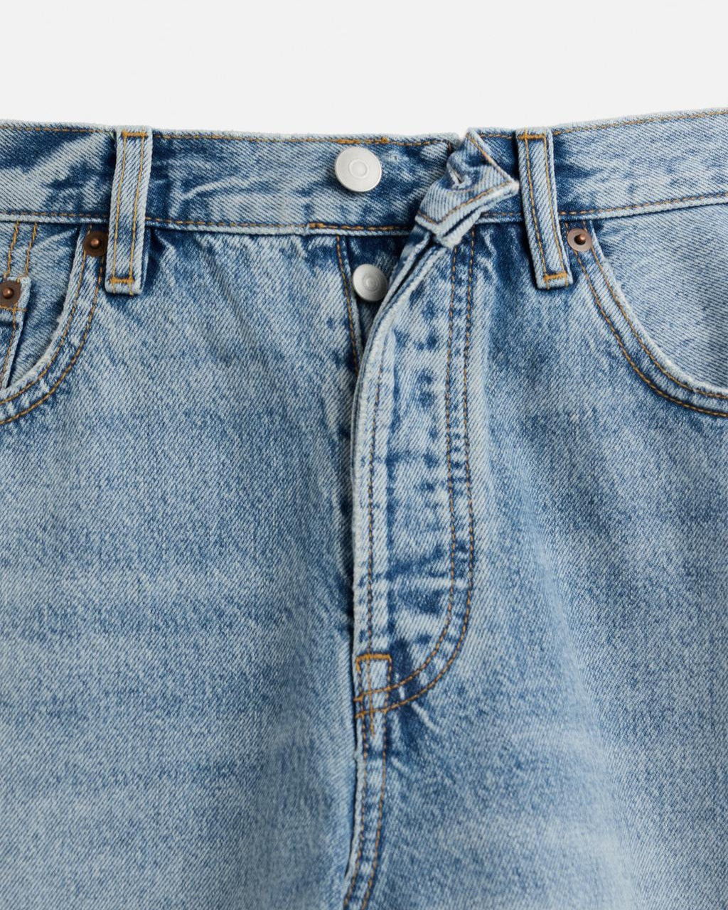 Zara Blue Denim Straight-leg Short