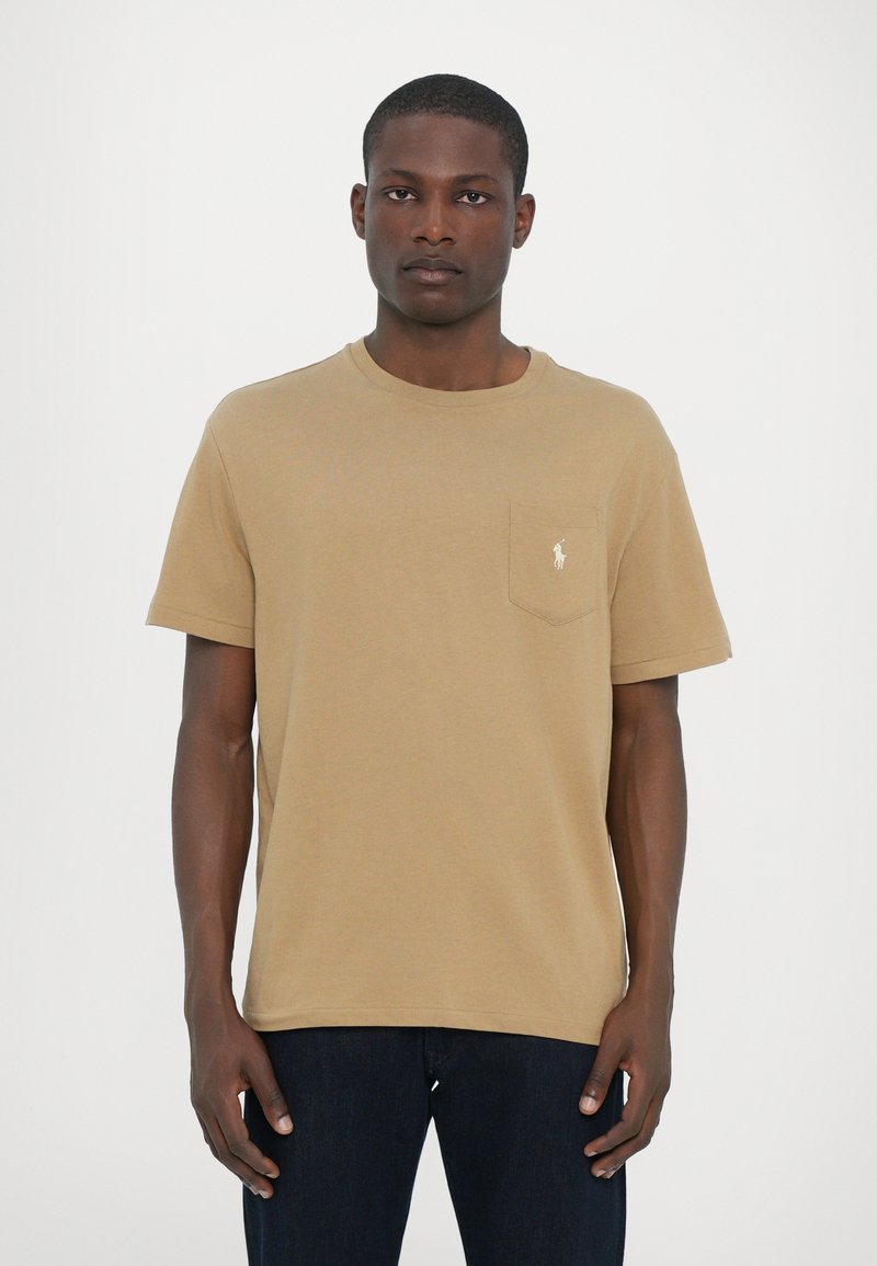 Ralph Lauren Classic Fit Cotton T-Shirt with Pocket in Beige