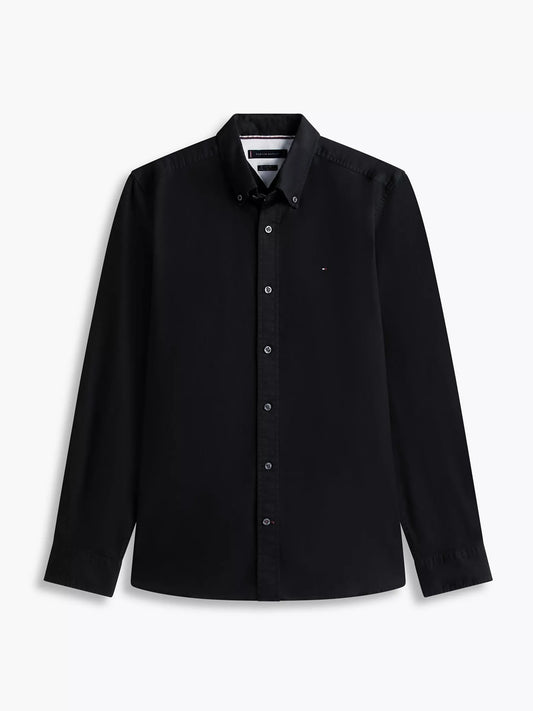 Tommy Hilfiger Regular Fit Cotton Shirt In Black