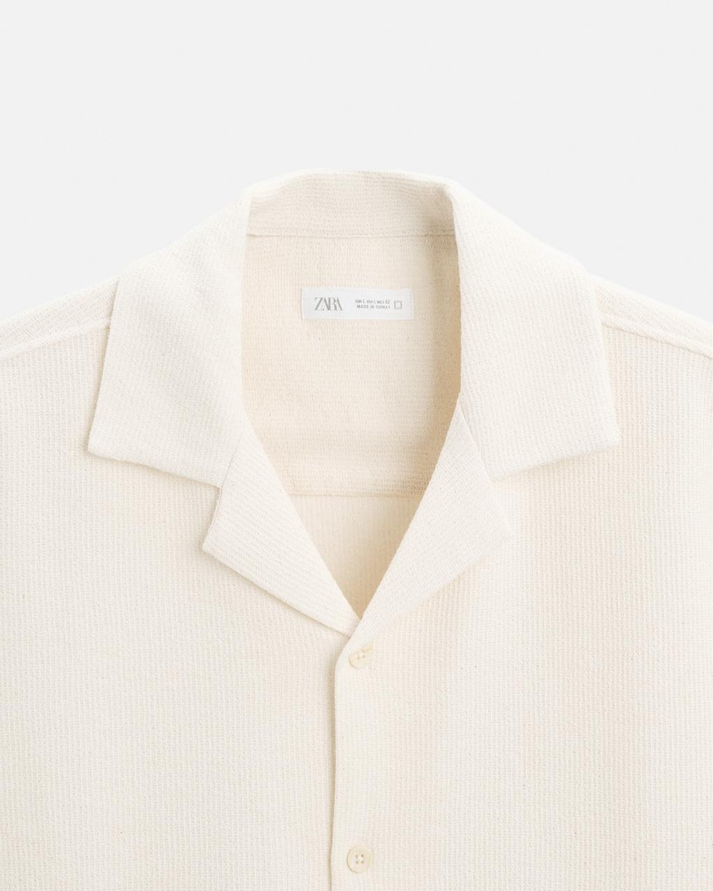Zara Textured Shirt Ecru