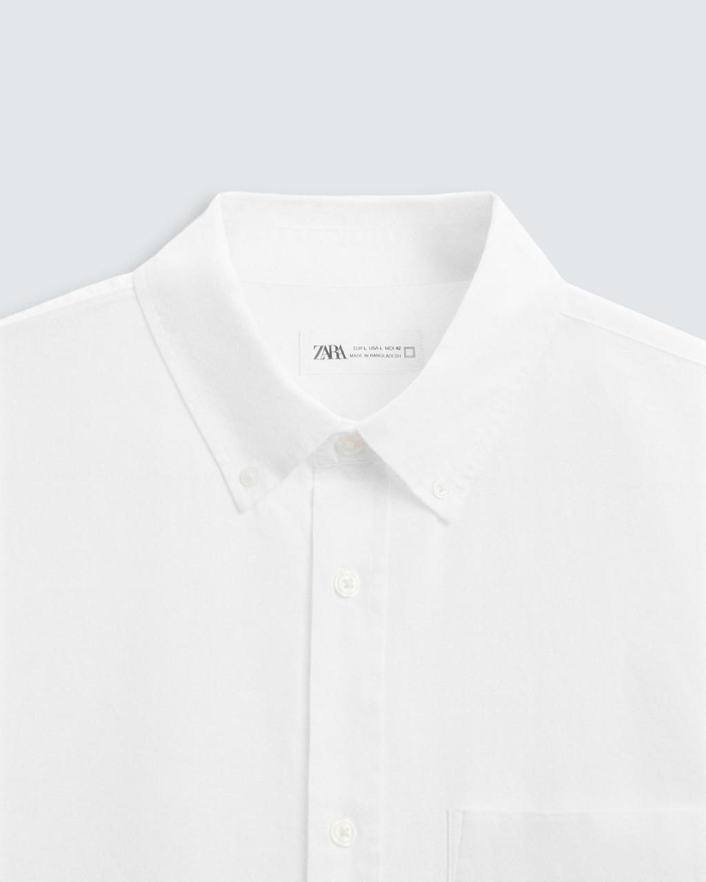 Zara White Cotton-Linen Shirt