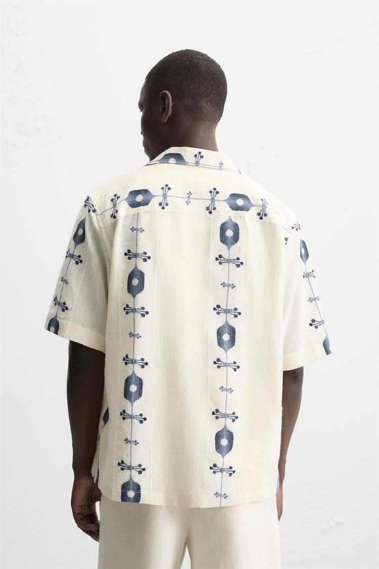 Zara Beige Shirt in Pattern