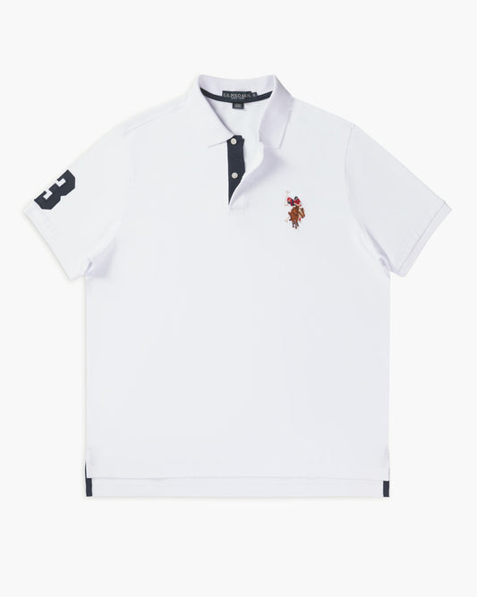 Regular Fit Pique Polo Shirt in White
