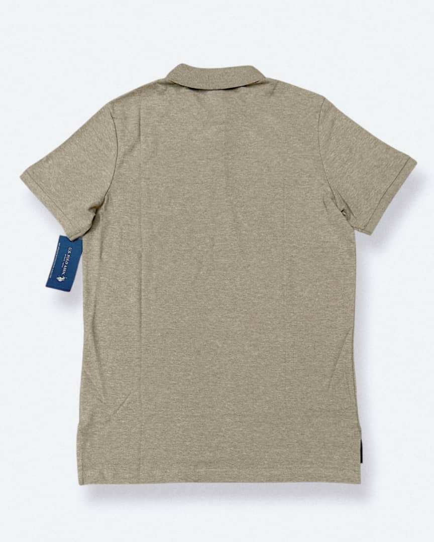 Regular Fit Cotton Polo Shirt in Beige
