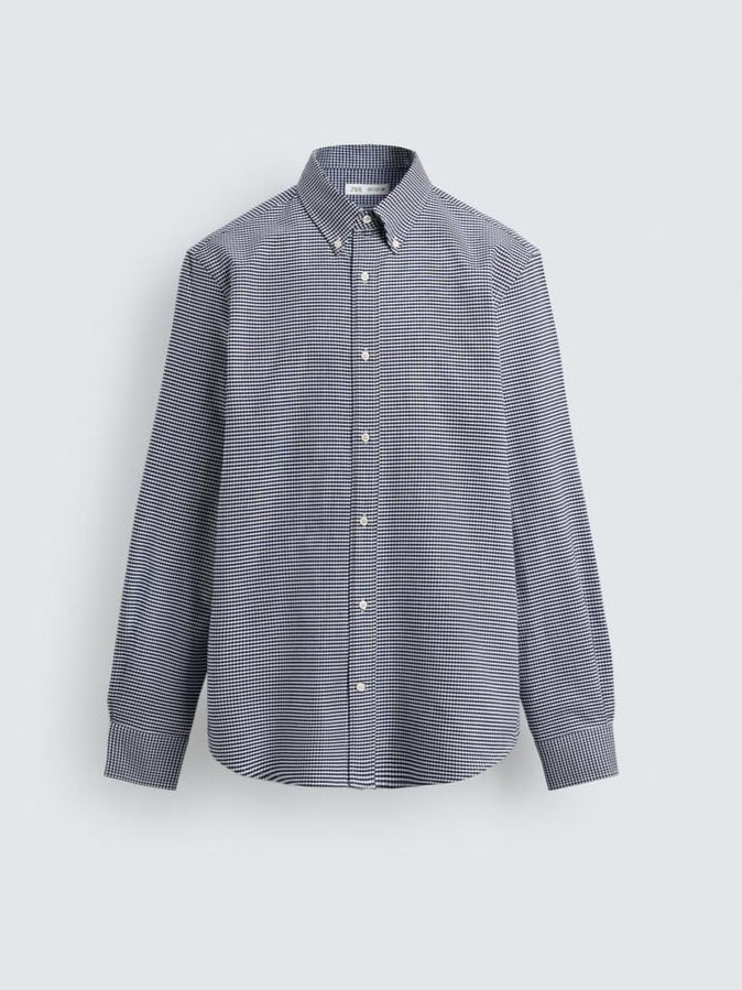 Zara Regular Fit Cotton Checks Shirt