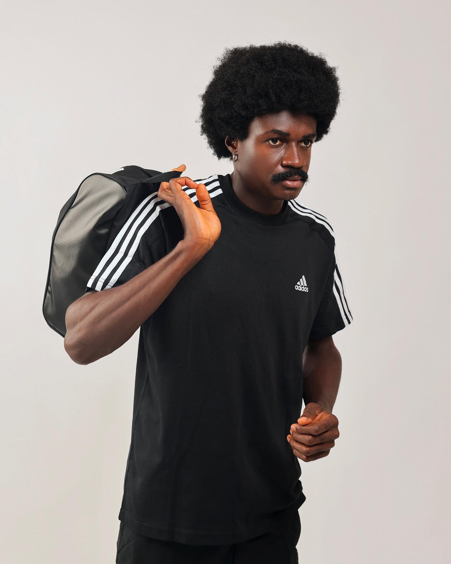 Men's Black Essential 3-Stripes Jersey T-Shirt