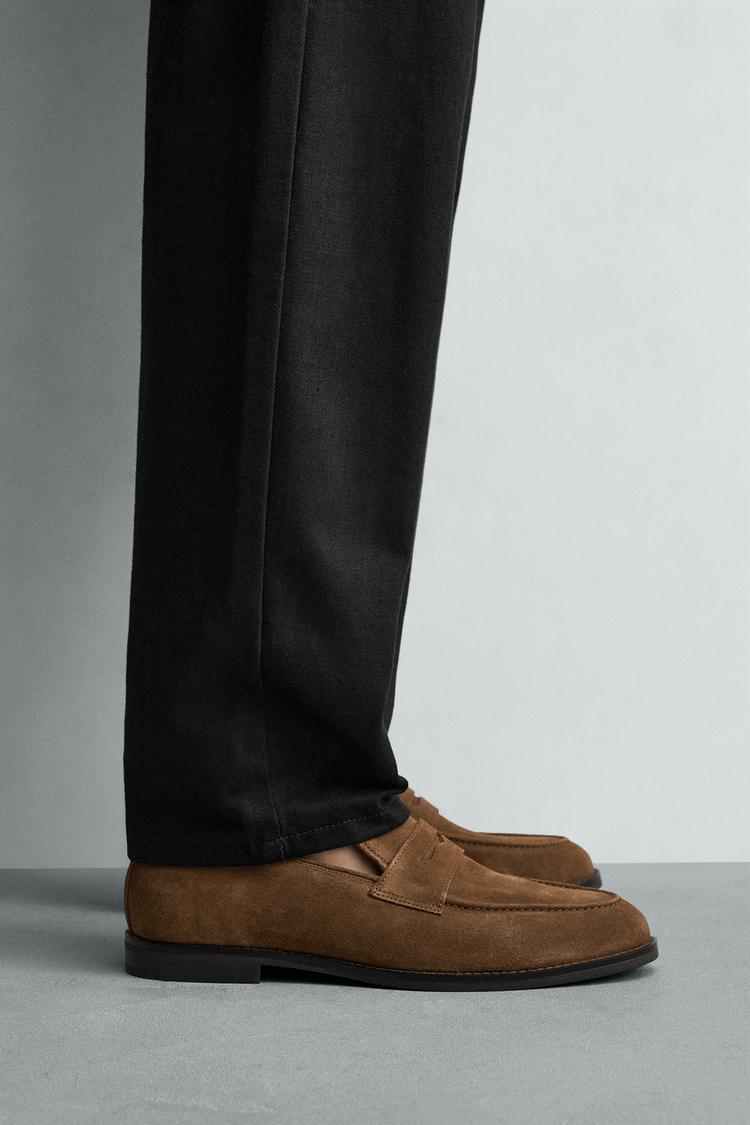 Zara Leather Penny Loafer In Brown