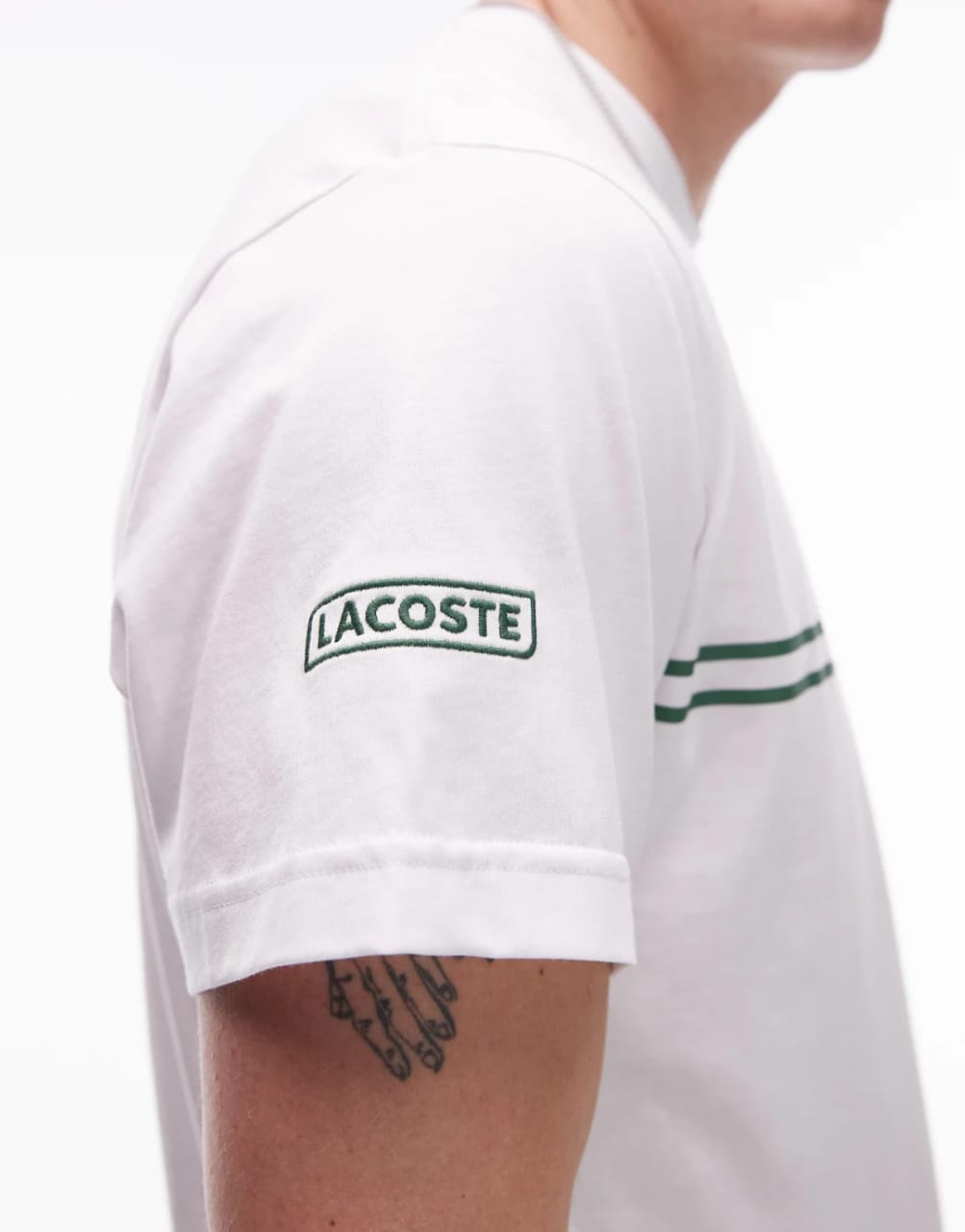 White Printed Embroidered Cotton Jersey T-Shirt