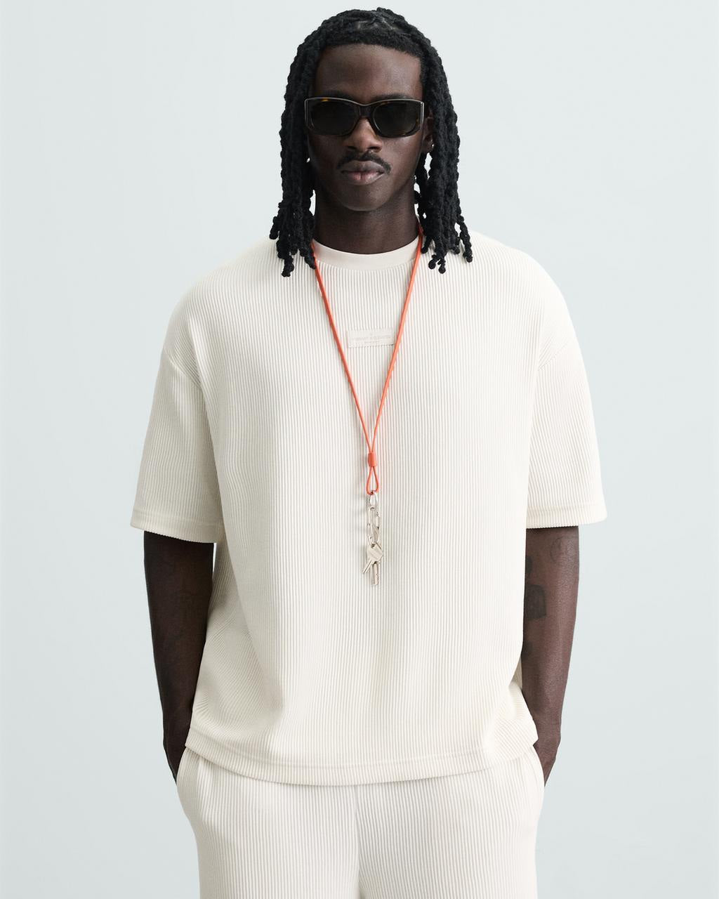 Zara Relaxed Fit Textured T-shirt