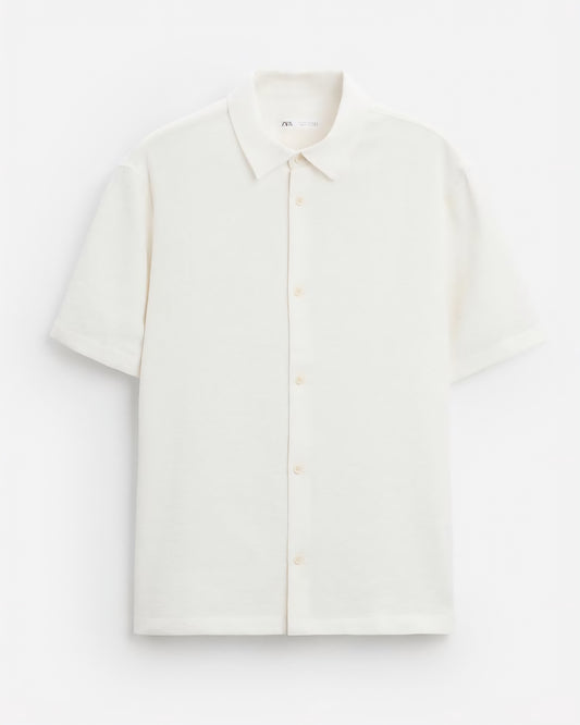 Zara Textured Shirt in Off White