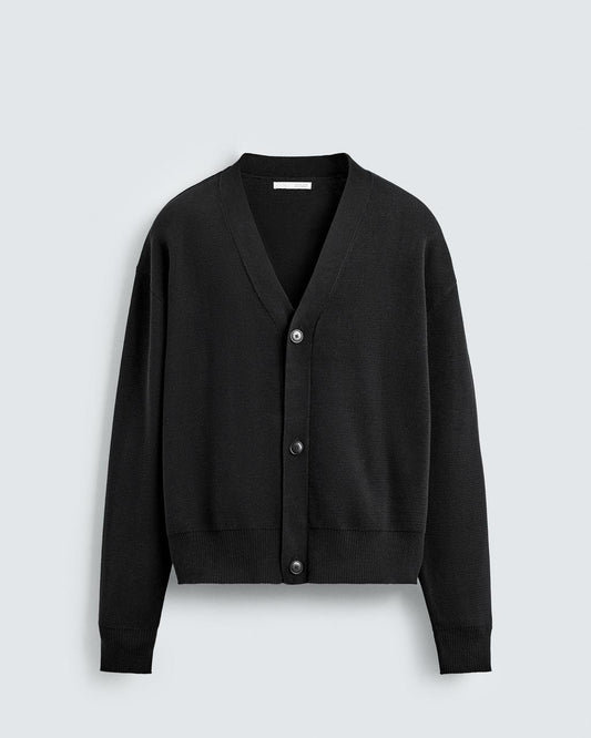 Zara Black Textured Cotton Cardigan