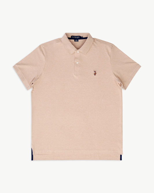 Regular Fit Cotton Polo Shirt in Beige