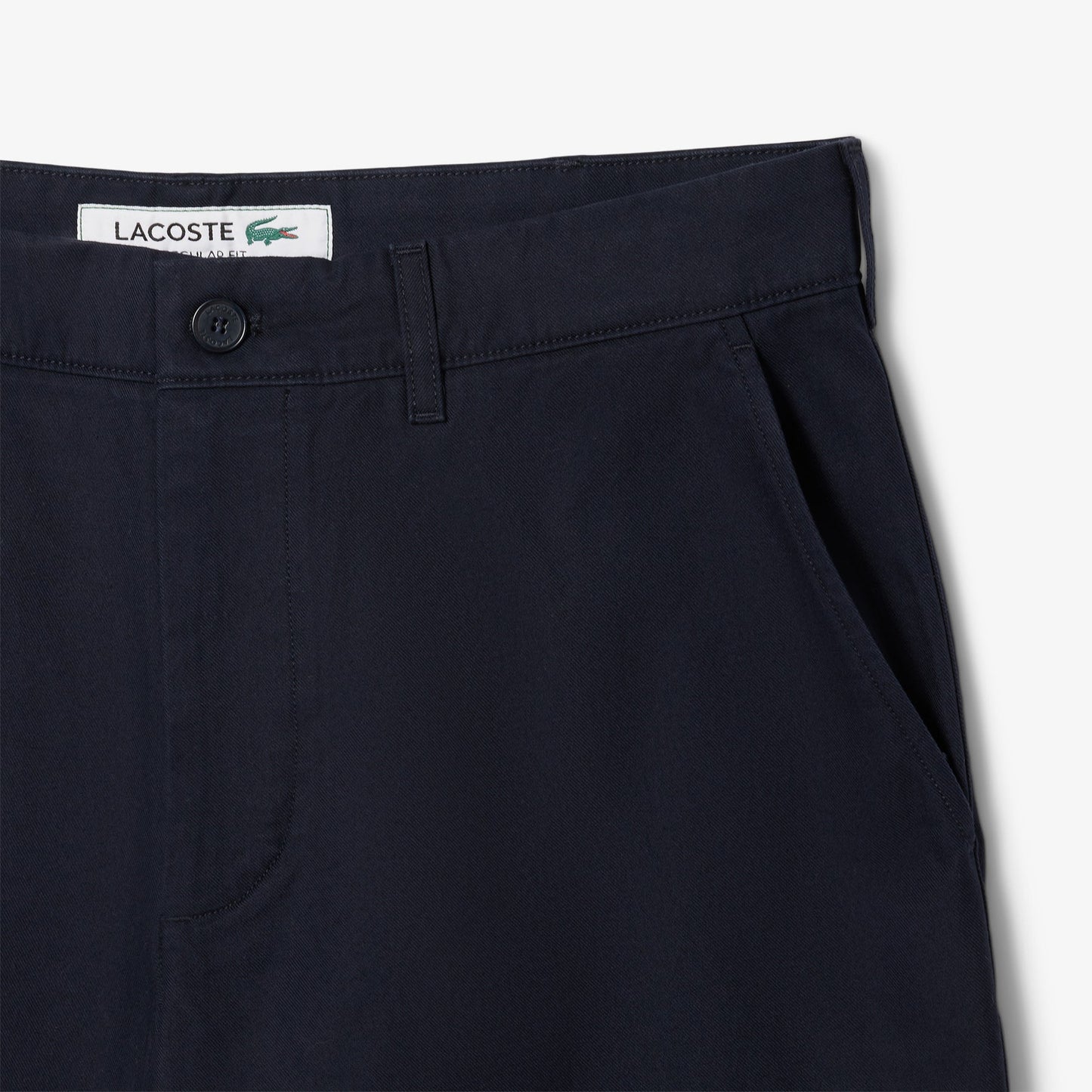 Lacoste Regular Fit Stretch Cotton Chino Bermuda Short In Navy