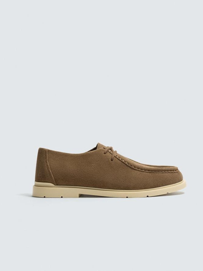 Zara Casual Leather Shoes in Brown