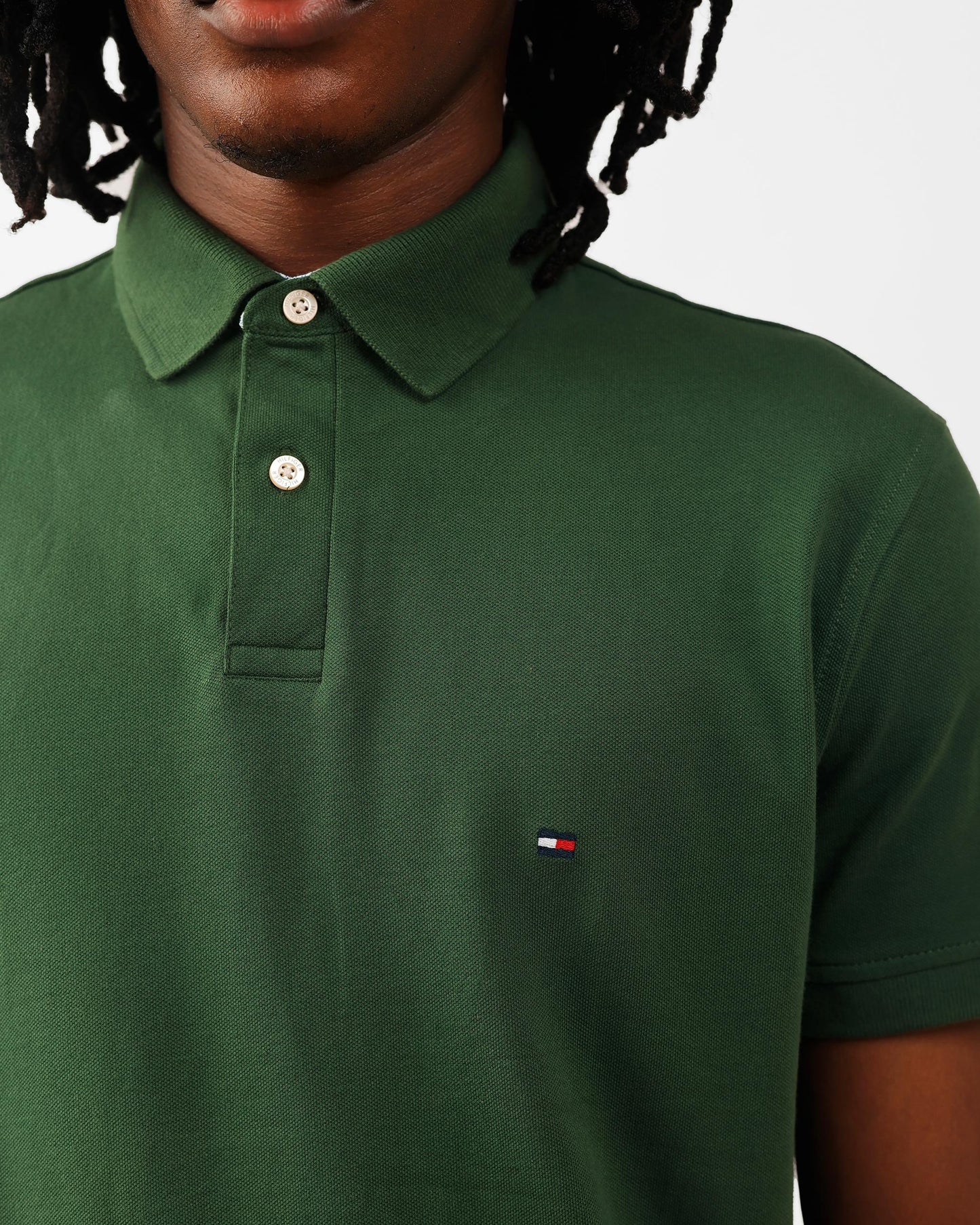 Tommy Hilfiger Regular Fit Green Short-Sleeve Stretch Polo