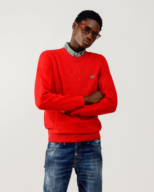 Lacoste Red Crewneck Sweatshirt