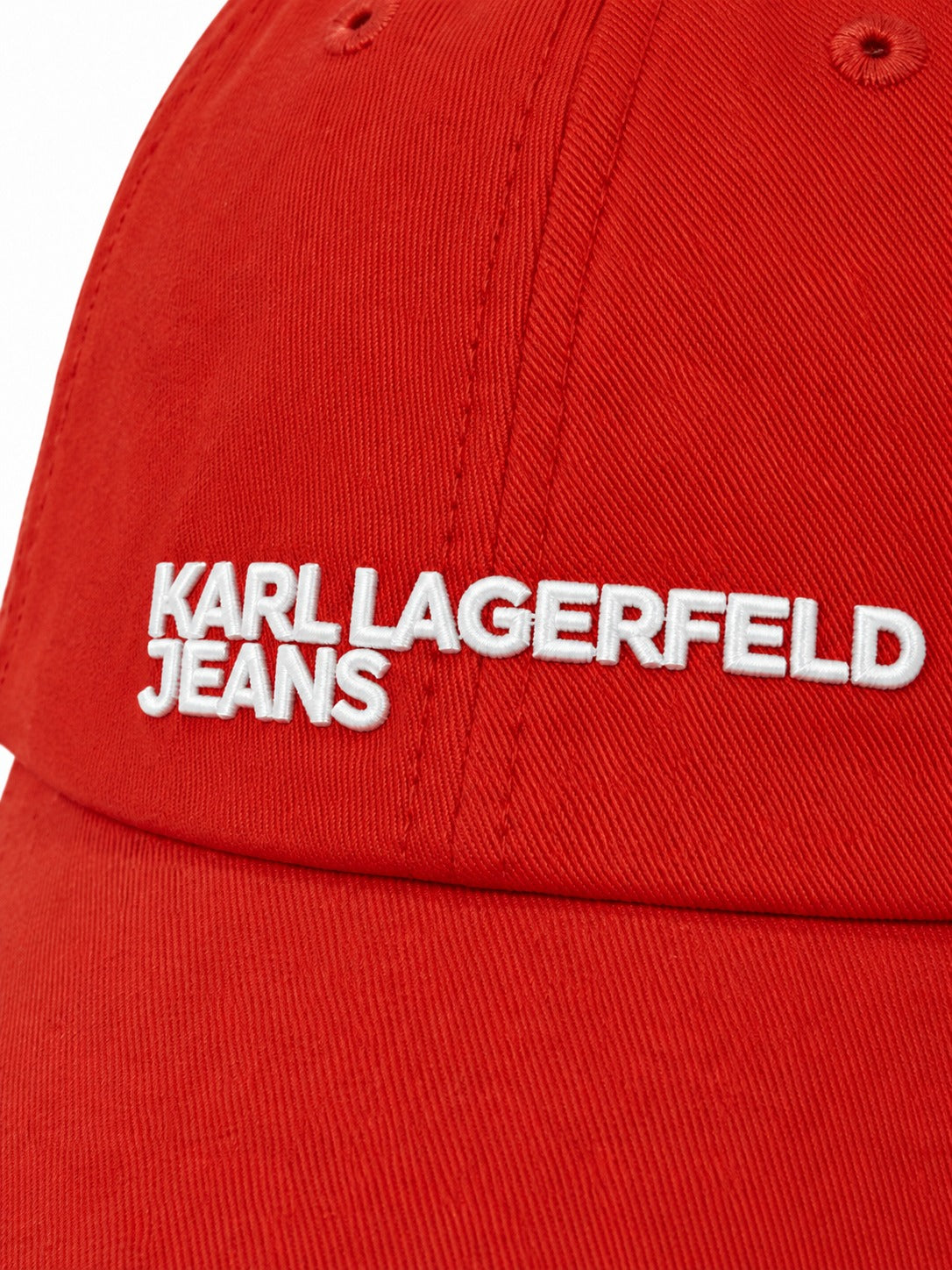 Karl Lagerfeld Distressed Cap in Red