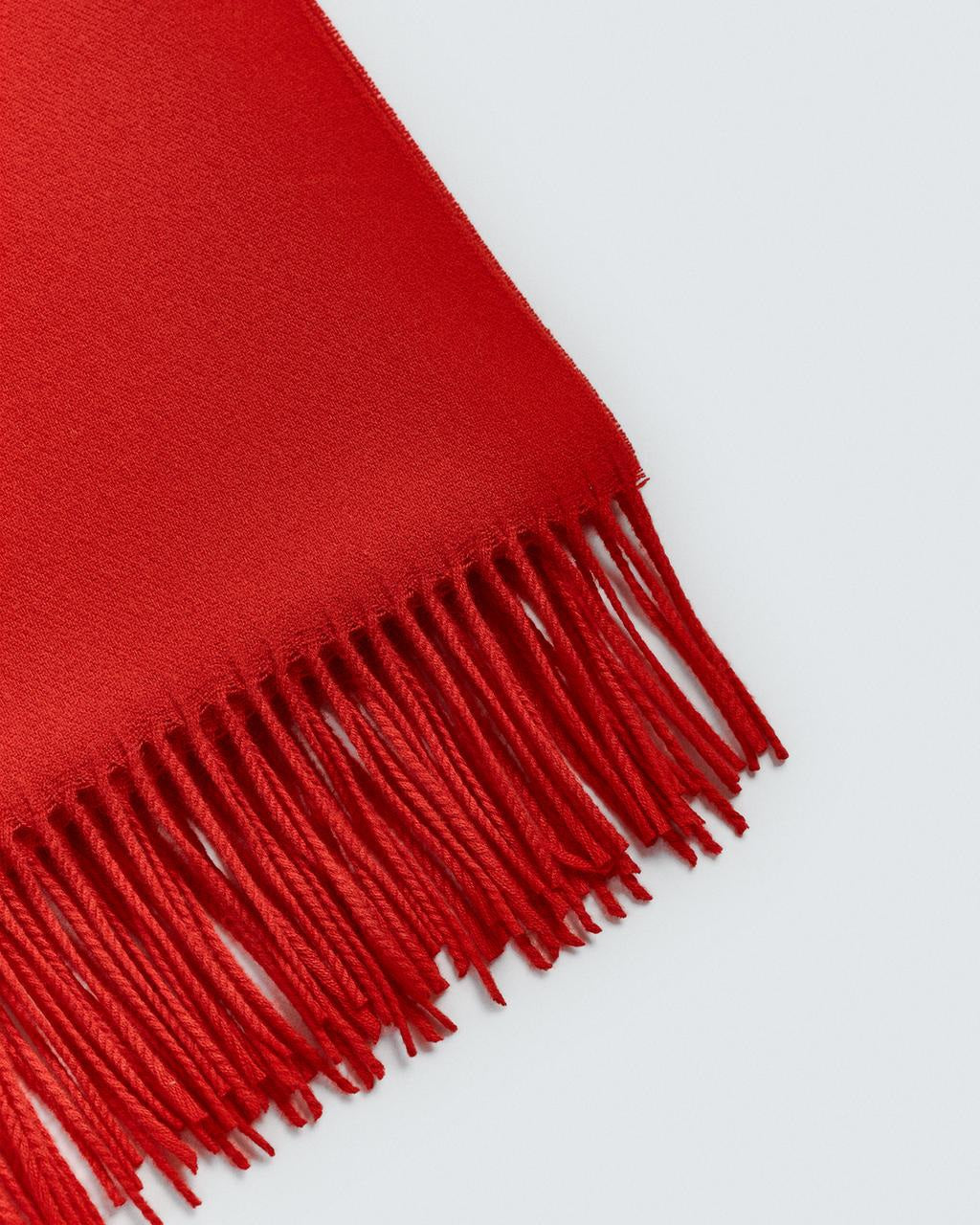 Zara Fringed Scarf in Red