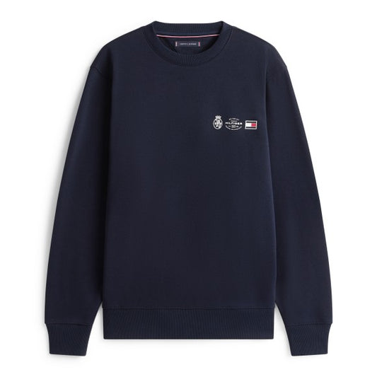 Tommy Hilfiger Small Crest Outline Crewneck Sweatshirt In Navy