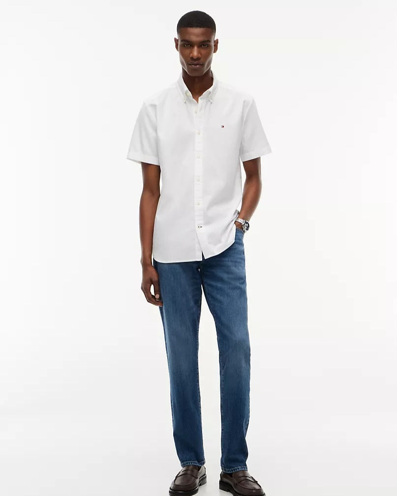 Tommy Hilfiger White Oxford Cotton Short Sleeve Shirt