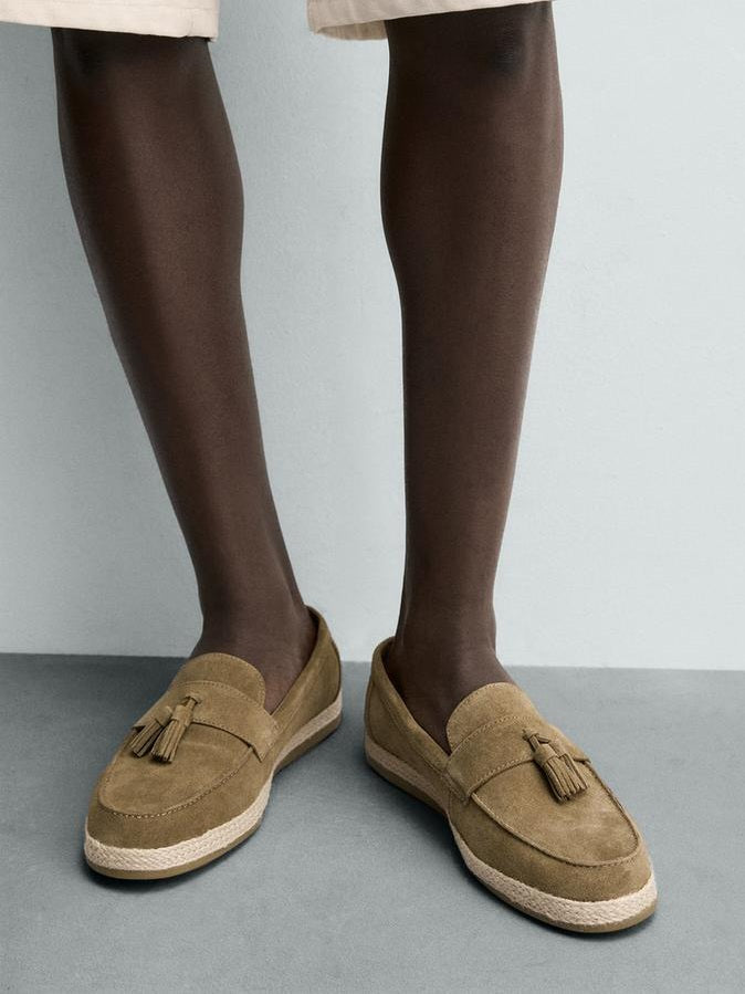 Zara Leather Casual Jute Loafer