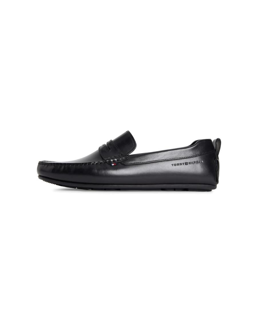 Leather slip-on Loafers in black