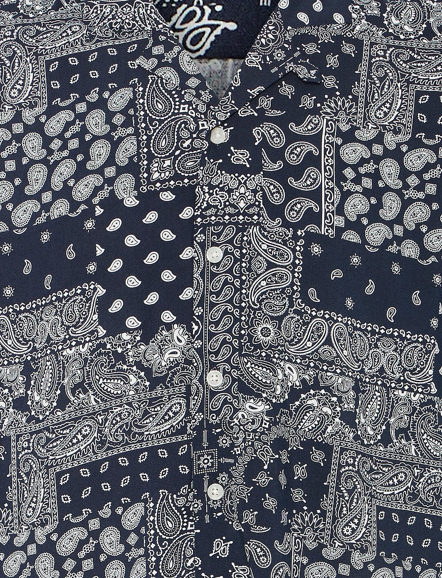 Blend Regular Fit Bandana Print Shirt in Navy