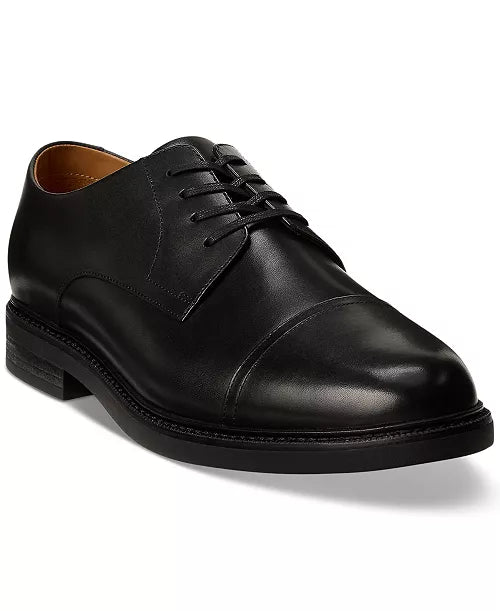 Polo Ralph Lauren Black Asher Captoe Leather Loafer In Black