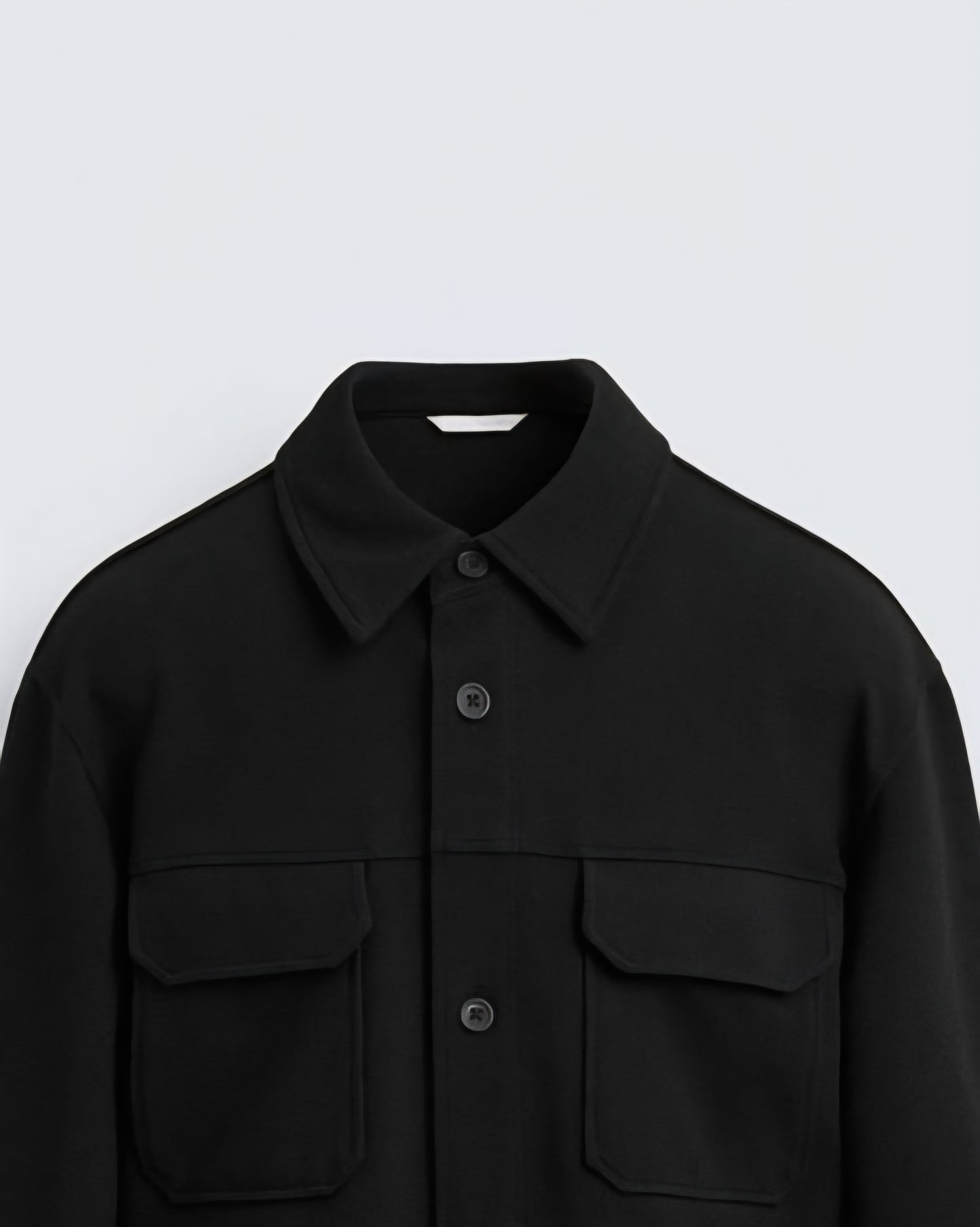 Zara Textured Overshirt in Black