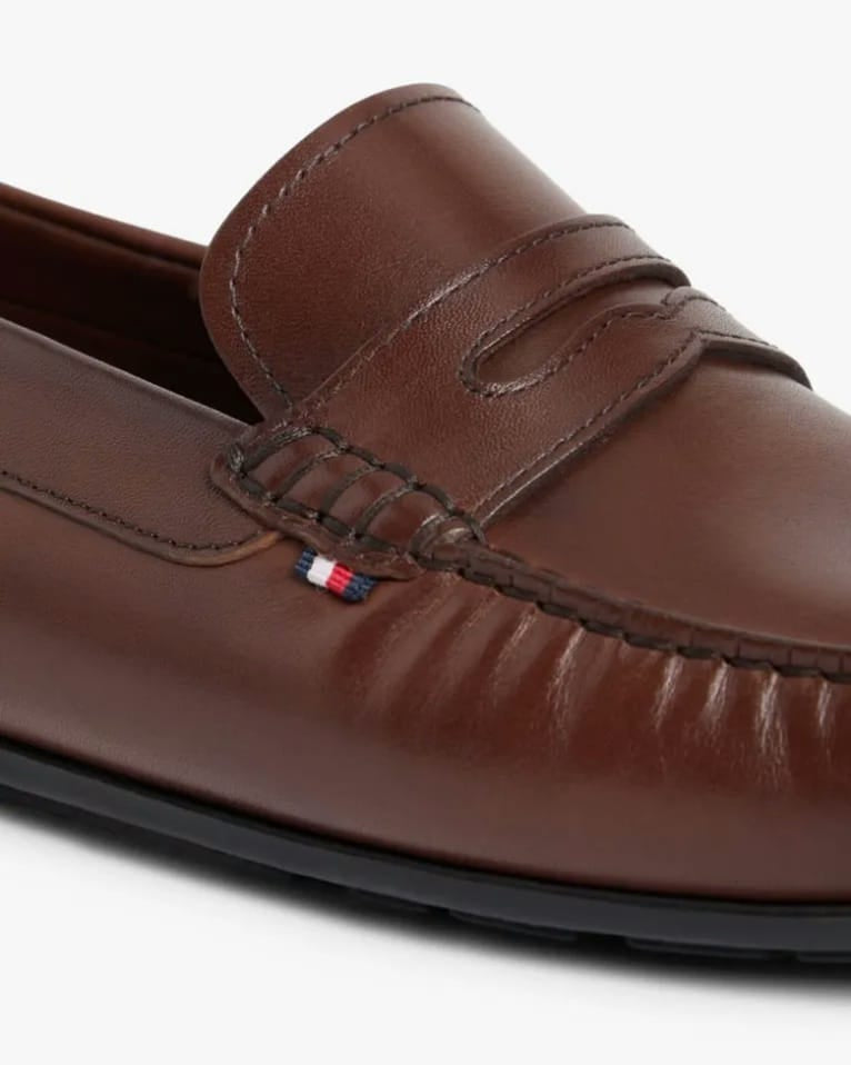 Leather Slip-On Loafers.
