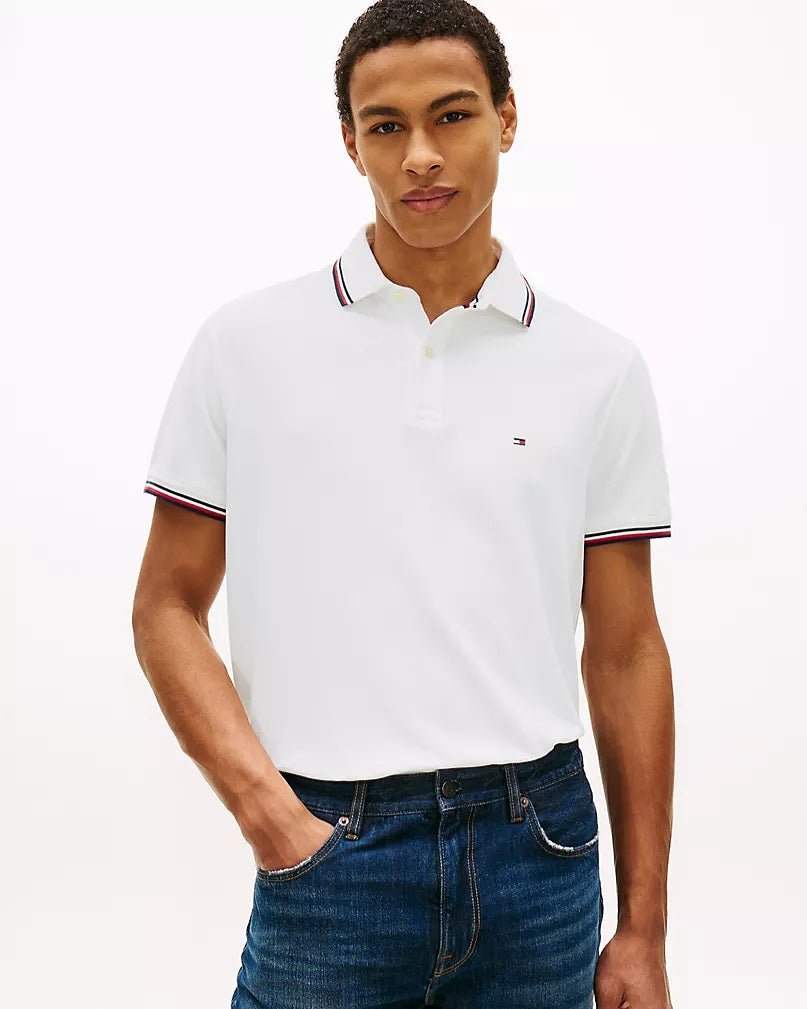 Tommy Hilfiger Regular Fit White Wicking Polo Shirt